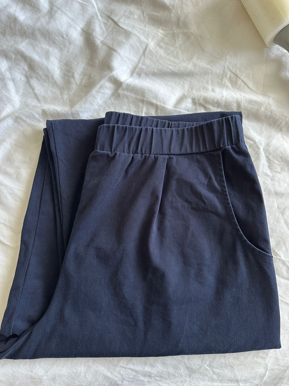 Women's Navy Elastic-Waist Pull-On Pants